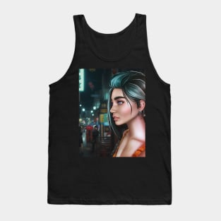 Cyberpunk city girl T-Shirt Tank Top
